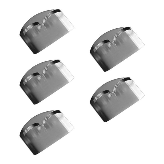 XYRSRUW Vegetable Cutting Hand Protector, Stainless Steel Finger Guard with Adjustable Loop, Ergonomic Kitchen Finger Shield, Safe Slicing Tool for Food Preparation(5PC)