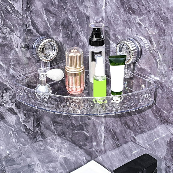 XYRSRUW Water Ripple Suction Cup Storage Rack, No Drill Wall Mounted Organizer, Bathroom Shelf with Strong Adhesion, Ventilated Shower Caddy