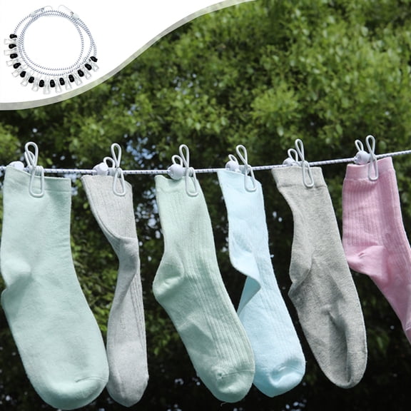 XYRSRUW Windproof Retractable Clothesline, Travel-Friendly Fixed Buckle Clothesline with Clips, Convenient Outdoor and Indoor Clothes Drying Line