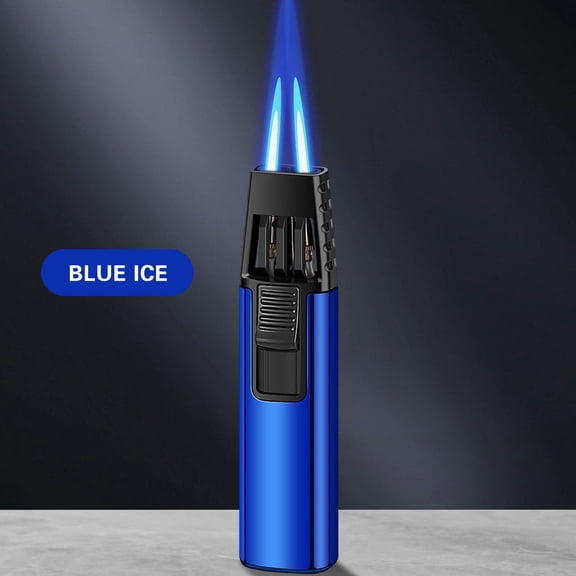 XYRSRUW Windproof Torch Lighter, Refillable Butane Torch Lighter with Adjustable Flame, High-Temperature Blue Flame Lighter for Outdoor BBQ and Baking(Blue)