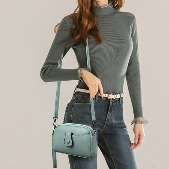 XYRSRUW Women's Soft Leather Shoulder Bag, Multi-Compartment Crossbody Handbag for Travel & Work, Spacious Daily Use Purse