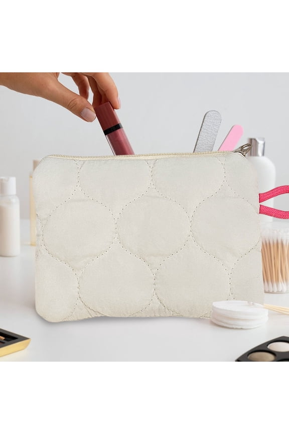 Woolen Knitted Coin Purse, Portable Cosmetic Storage Bag, Multi-functional Makeup Organizer, Compact Zippered Storage Case for Travel and Daily Use