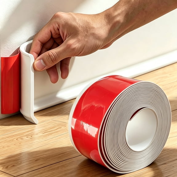 XYSMY 4"x40ft Flexible Vinyl Cove Base Molding Trim, Peel and Stick Self-Adhesive Wall Base Skirting Board, Waterproof Anti-Scratch Floor Edge Trim for Bathroom Kitchen Garage Home, White