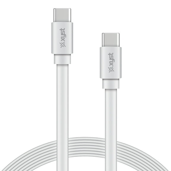 XYST 4-Ft. Flat USB-C To USB-C Cable, White, XYS-C4604R