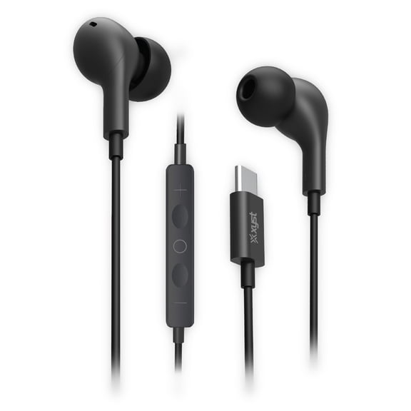 XYST Wired In-Ear Earphones with In-Line Microphone/Remote and USB-C Connector, XYS-EBTC15 (Black) XYS-EBTC150BK