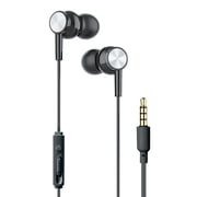 XYST Wired In-Ear Earbuds with In-Line Mic/Remote and 3.5-mm Connector, XYS-E3512, Black, Black