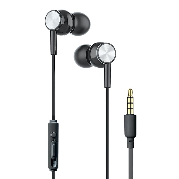 XYST Wired In-Ear Earbuds with In-Line Mic/Remote and 3.5-mm Connector, XYS-E3512, Black