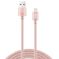 thumbnail image 1 of XYST XYS-L10704B Charge and Sync USB to Lightning Braided Cable, 10 ft. (Rose Gold), 1 of 5