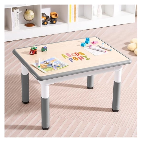 XYT Adjustable Table, Arts and Child Table with Graffiti Desktop, 7 Level Height Adjustable Children Table for Ages 3-8, Easy to Wipe Toddler Desk for Classrooms/Daycares/Homes
