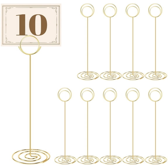 XYT-Triangle Table Place Card Holders, for Table Numbers and Pictures, for Weddings and Office Desks, Gold Metal Wire, 0.86 Inch, 50 Pack
