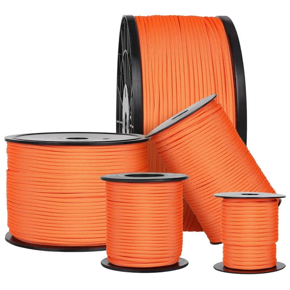 XYTREW 550 Paracord Parachute Cord in Spool Lanyard 50ft-1000ft Type III 7 Strand Core-Orange