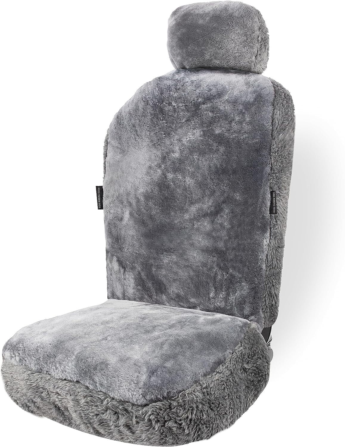 sheep♪ XYTREW Genuine Sheepskin Car Seat Cover - Charcoal Gray Furry Full