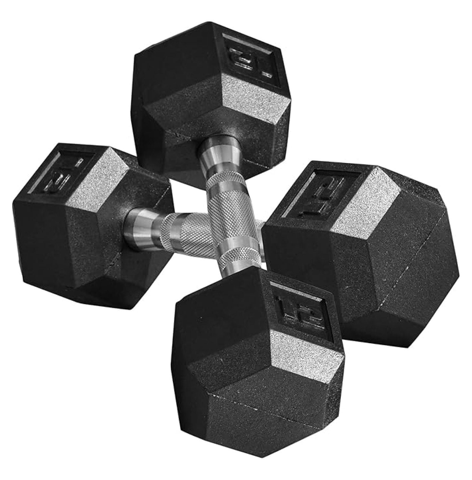 XYX 2 x 12lbs/2 x 15lbs/2 x 40lbs/2 x 45lbs/2 x 50lbs Hex Dumbbell Set of 2, Rubber Weights Exercise Fitness Dumbbell with Non-Slip Handles, Anti-roll, for Women or Men Home Gym Workout