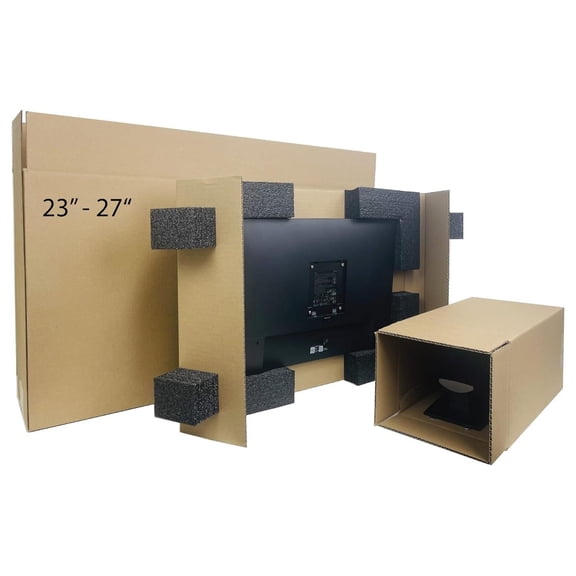 XYX 23" - 27" Monitor TV Shipping Box, Secure and Protective Computer Monitor Shipping Box
