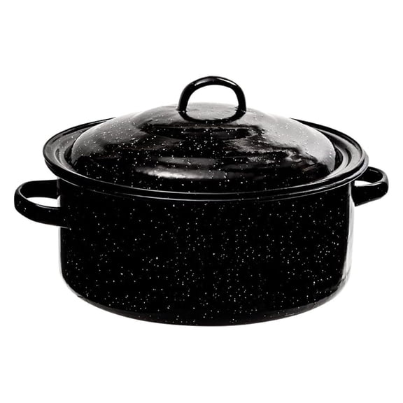 XYX 5 Qt Stockpot, Nonstick Soup Pot With Lid, Speckled Enamel Ware Cookware, Large Stock Pot For Boiling and Cooking, Big Granite Cooking Pot for , Campfire, Outdoor Stove