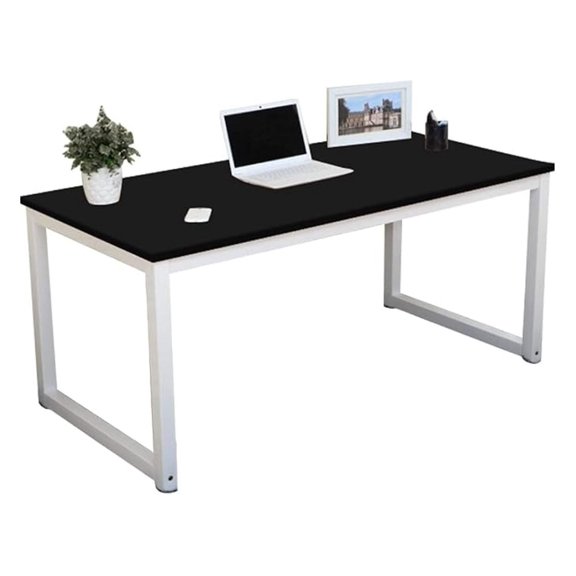 XYX 55.1" Computer Desk Wood Office Table, Modern Simple Style PC Laptop Notebook Study Writing Table for Home Office Workstation Black Color