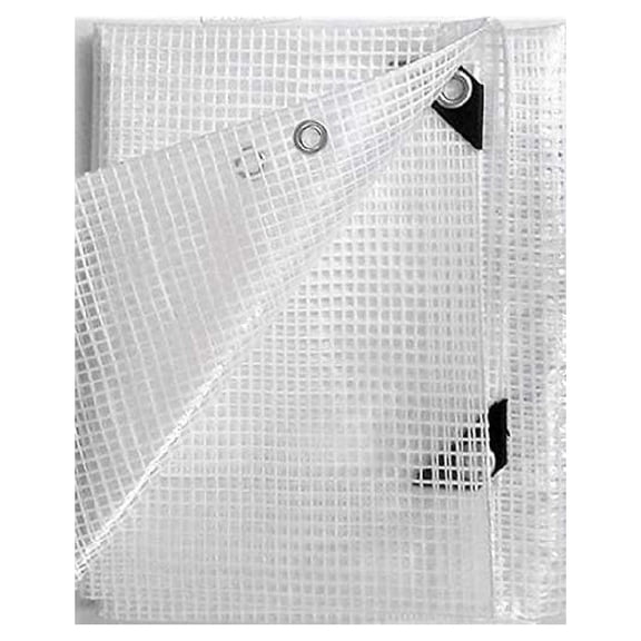 XYX 8' X 16' Clear Heavy Duty Tarp 14 mil with Grommets for Greenhouse Garden Pen Cover (Finished Size Approx. 7'6" x 15'6")