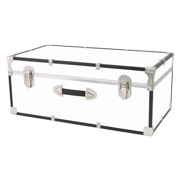 XYX Basic 30" Trunk - White Storage Chest with Latches & Handle