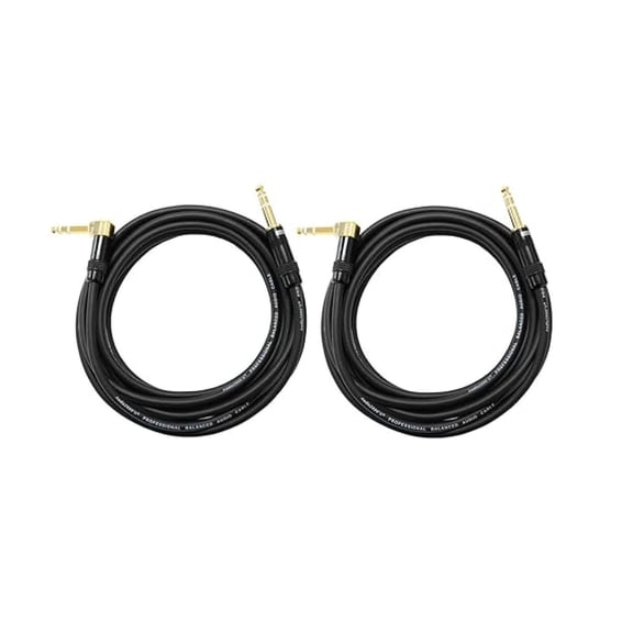 XYX C26050P2 Two-Pack 50-Feet -Plated 1/4-Inch TRS Right Angle to -Plated 1/4-Inch TRS Straight Audio/Patch/Stage/Recoding Cables (Total Two 50-Feet Cables)