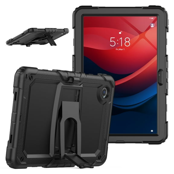 XYX For Lenovo Tab M11/K11 LTE 2024 Case 11 inch, 3in1 Heavy Duty Shockproof Tablet Case with Stand, Shoulder Strap (TB330FU/TB330XU/TB331FC), Black