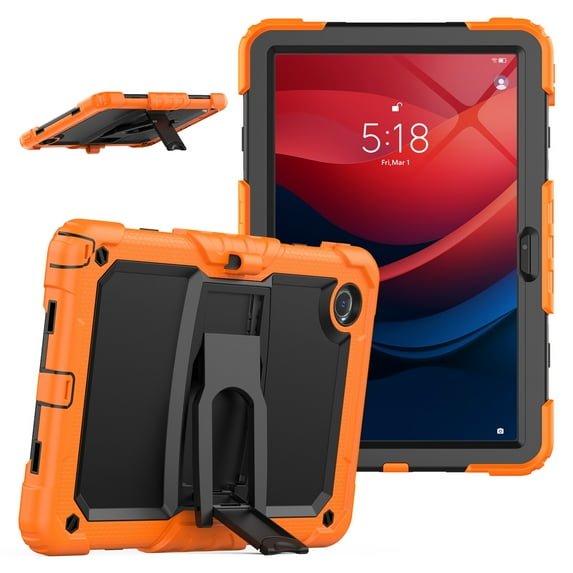 XYX For Lenovo Tab M11/K11 LTE 2024 Case 11 inch, 3in1 Heavy Duty Shockproof Tablet Case with Stand, Shoulder Strap (TB330FU/TB330XU/TB331FC), Orange