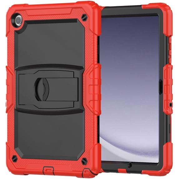 XYX For Samsung Galaxy Tab A9+/A9 Plus Case 11 inch, 3in1 Heavy Duty Shockproof Tablet Case with Stand, Shoulder Strap (2023, SM-X210/X216/X218), Red