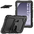 thumbnail image 1 of XYX For Samsung Galaxy Tab A9 Case 8.7 inch, 3in1 Heavy Duty Shockproof Tablet Case with Stand, Shoulder Strap (2023, SM-X110/X115/X117), Black, 1 of 7