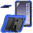 thumbnail image 1 of XYX For Samsung Galaxy Tab A9 Case 8.7 inch, 3in1 Heavy Duty Shockproof Tablet Case with Stand, Shoulder Strap (2023, SM-X110/X115/X117), Blue, 1 of 7
