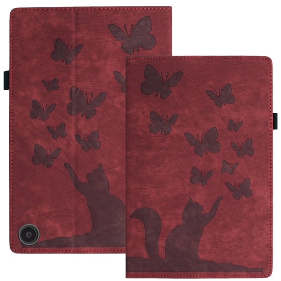 XYX Case for Fire Max 11 (13th Generation, 2023 Release), Butterfly Cat Slim Folio Stand Cover for Fire Max 11 2023, Red