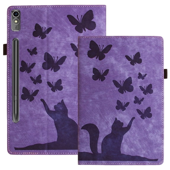 XYX Case for Lenovo Tab P11 Pro 2nd Gen 11.2 inch, Butterfly Cat Slim Folio Stand Cover, Purple