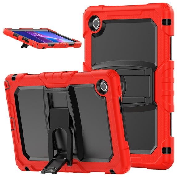 XYX For Lenovo Tab TB-311XU/K10C TB-311FU Case 10.1 inch, 3in1 Heavy Duty Shockproof Tablet Case with Stand, Shoulder Strap, Red