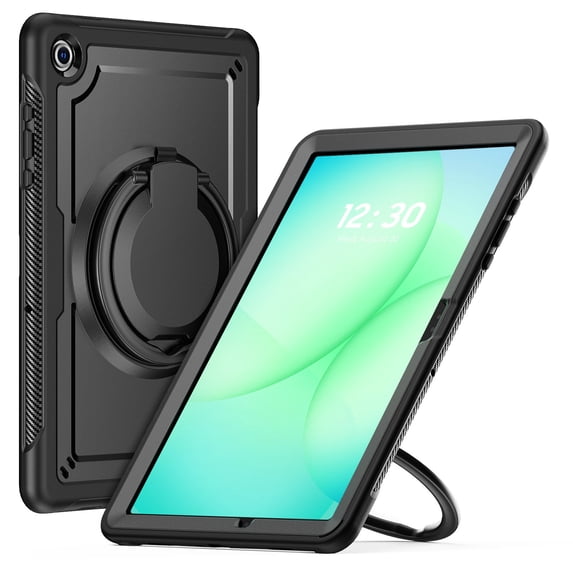 XYX Case for Samsung Galaxy Tab A11+ Plus 11 Inch 2025/A9+ Plus 2023 with Rotating Stand, Shoulder Strap, 2in1 Shockproof Cover, Black