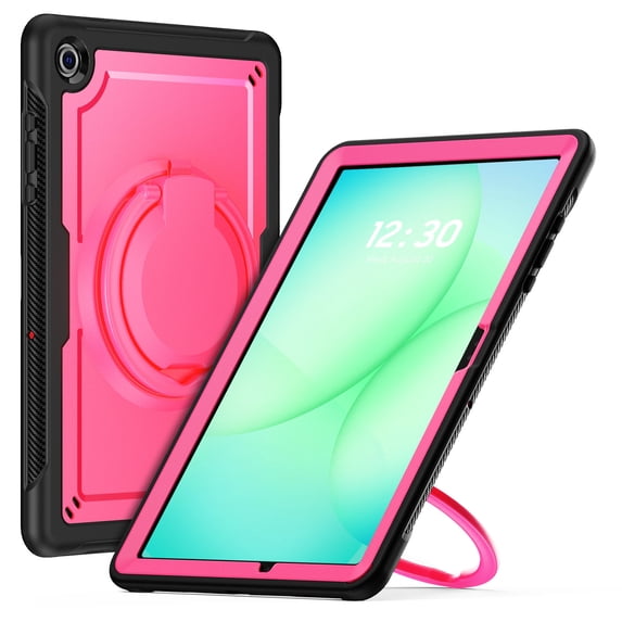 XYX Case for Samsung Galaxy Tab A11+ Plus 11 Inch 2025/A9+ Plus 2023 with Rotating Stand, Shoulder Strap, 2in1 Shockproof Cover, Rose