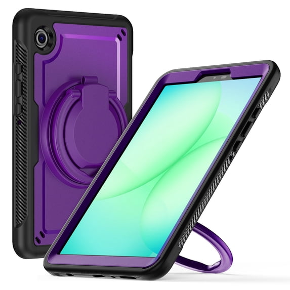 XYX Case for Samsung Galaxy Tab A11/ Tab A9 8.7 Inch 2025/2023 with Rotating Stand, Shoulder Strap, 2in1 Shockproof Cover, Purple