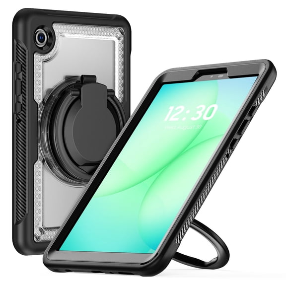 XYX Case for Samsung Galaxy Tab A11/ Tab A9 8.7 Inch 2025/2023 with Rotating Stand, Shoulder Strap, 2in1 Shockproof Cover, Transparent