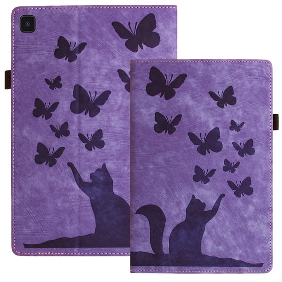 XYX Case for Samsung Galaxy Tab A7 Lite 8.7 inch 2021 Release SM-T220, Butterfly Cat Slim Folio Stand Cover, Purple