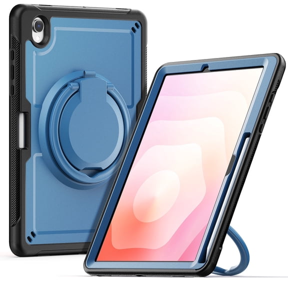 XYX Case for Samsung Galaxy Tab S10 Lite 10.9 Inch with Rotating Stand, Shoulder Strap, 2in1 Shockproof Cover, Navy Blue