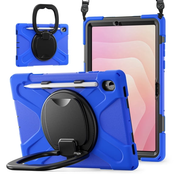 Case for Samsung Galaxy Tab S11 11 inch 2025 Released, 360 Degree Rotating Hand Grip Shockproof Cover with Shoulder Strap, Blue
