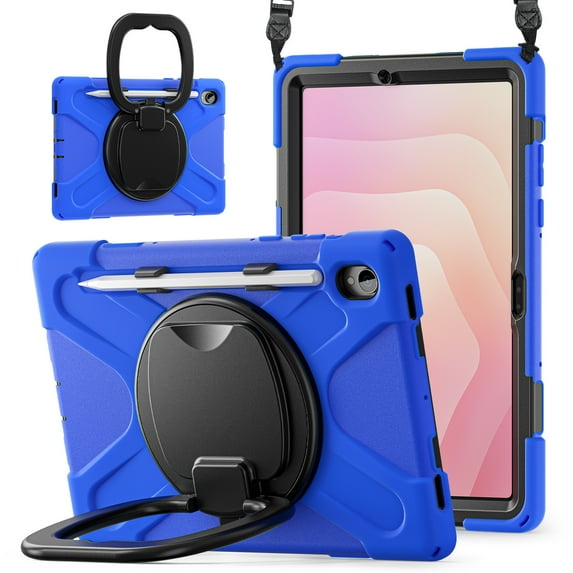 XYX Case for Samsung Galaxy Tab S11 11 inch 2025 Released, 360 Degree Rotating Hand Grip Shockproof Cover with Shoulder Strap, Blue