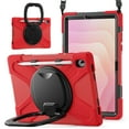 thumbnail image 1 of Case for Samsung Galaxy Tab S11 11 inch 2025 Released, 360 Degree Rotating Hand Grip Shockproof Cover with Shoulder Strap, Red, 1 of 7