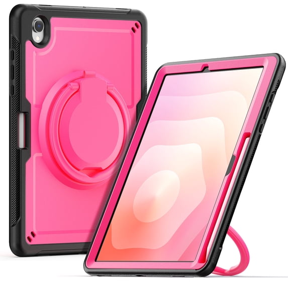 XYX Case for Samsung Galaxy Tab S11 (2025) with Rotating Stand, Shoulder Strap, 2in1 Shockproof Cover, Rose