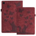 thumbnail image 1 of XYX Case for Samsung Galaxy Tab S6 Lite, Butterfly Cat Slim Folio Stand Cover, Red, 1 of 7