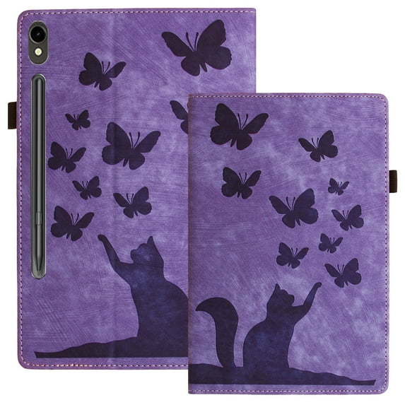XYX Case for Samsung Galaxy Tab S7 11.0 inch 2020 Release SM-T870, Butterfly Cat Slim Folio Stand Cover for Galaxy Tab S7, Purple