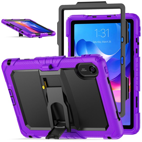 XYX for Xiaomi Redmi Pad 2 Case 11 inch, 3in1 Heavy Duty Shockproof Tablet Case with Stand, Shoulder Strap, Purple