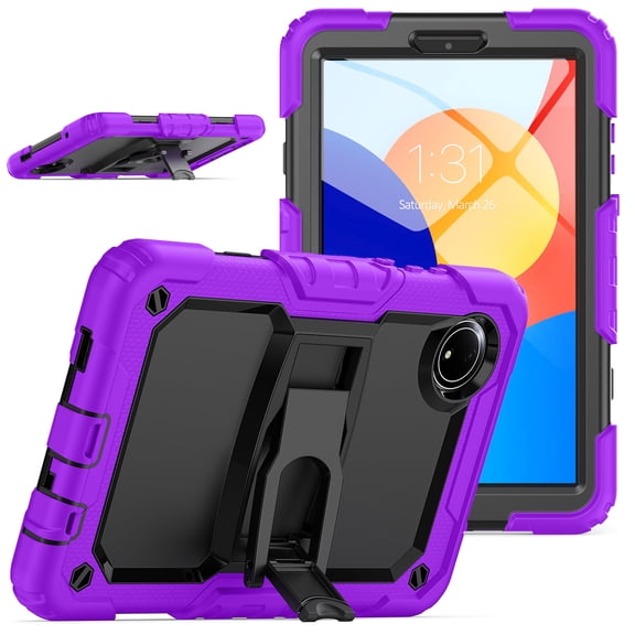 XYX For Xiaomi Redmi Pad SE 2024 Case 8.7 inch, 3in1 Heavy Duty Shockproof Tablet Case with Stand, Shoulder Strap, Purple