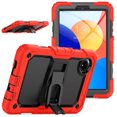 thumbnail image 1 of XYX For Xiaomi Redmi Pad SE 2024 Case 8.7 inch, 3in1 Heavy Duty Shockproof Tablet Case with Stand, Shoulder Strap, Red, 1 of 7