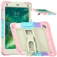 thumbnail image 1 of XYX For iPad 6th/5th Generation Case 9.7 inch 2018/2017, 3in1 Heavy Duty Shockproof Tablet Case with Stand, Shoulder Strap, Rainbow Pink, 1 of 7
