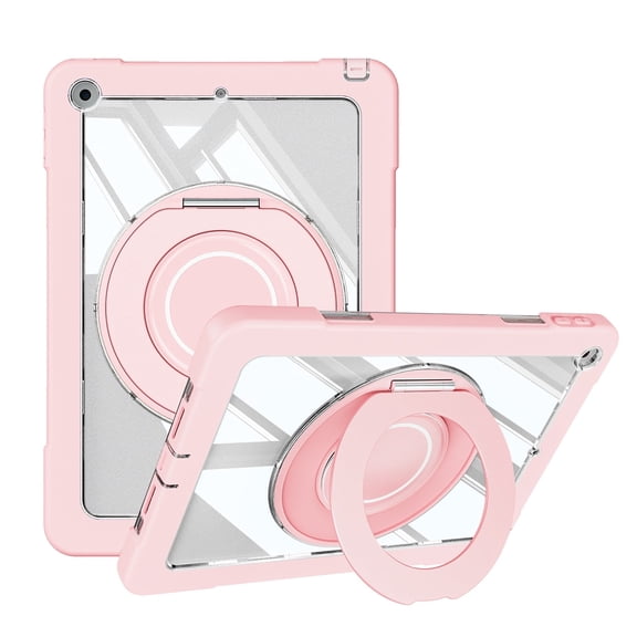XYX Shockproof Tablet Case for iPad 9th 8th 7th Gen 10.2 inch 2021 2020 2019 with 360 Rotating Stand, Slim Lightweight Protective Case, Pink