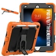 thumbnail image 1 of XYX For iPad 9th/8th/7th Generation 10.2 inch Case, 3in1 Heavy Duty Shockproof Tablet Case with Stand, Shoulder Strap, Orange, 1 of 7