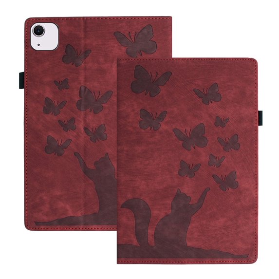 XYX Case for iPad Air 11 inch (M4 2026/M3 2025/M2 2024), Butterfly Cat Slim Folio Stand Cover, Red